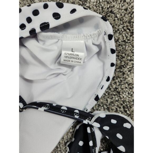 Junior Girls Halter Bikini Ruffle Top Girls Size Large Polka Dot - Picture 6 of 7